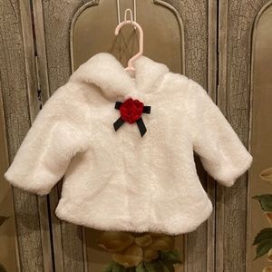 WHITE WINTER coat for girl size 6 months